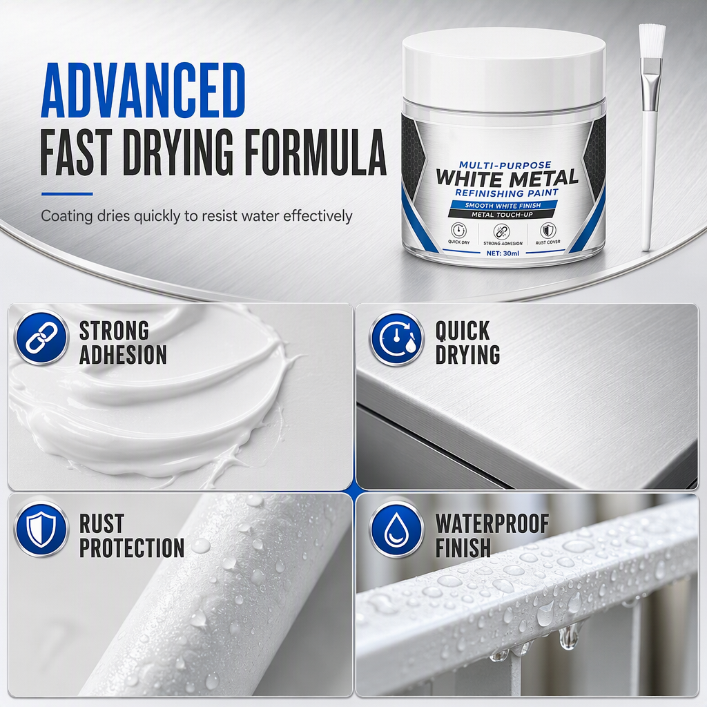 🎨 Multi-Purpose White Metal Touch-Up Paint – Quick & Easy Surface Refresh